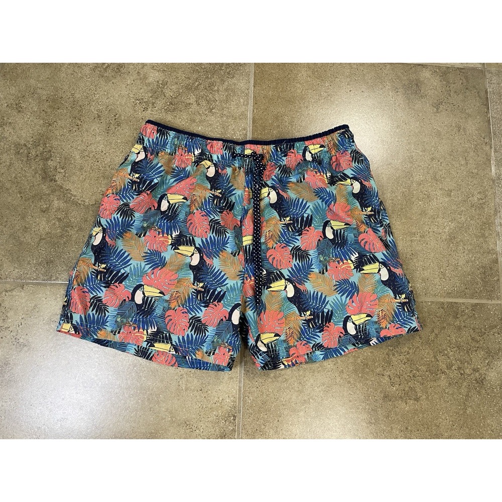 Op Ocean Pacific Mens Sz M Boardshorts Swim Trunks Toucan Shorts Drawstring